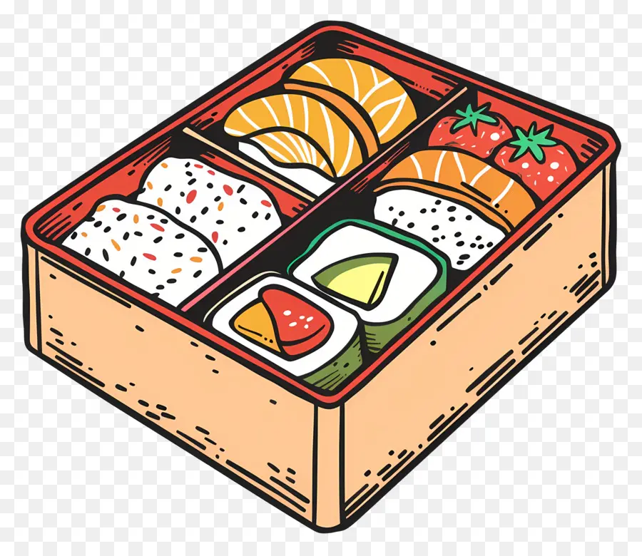 Kotak Bento，Kotak Kayu PNG