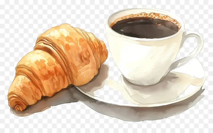 Croissant Dan Kopi，Kopi PNG