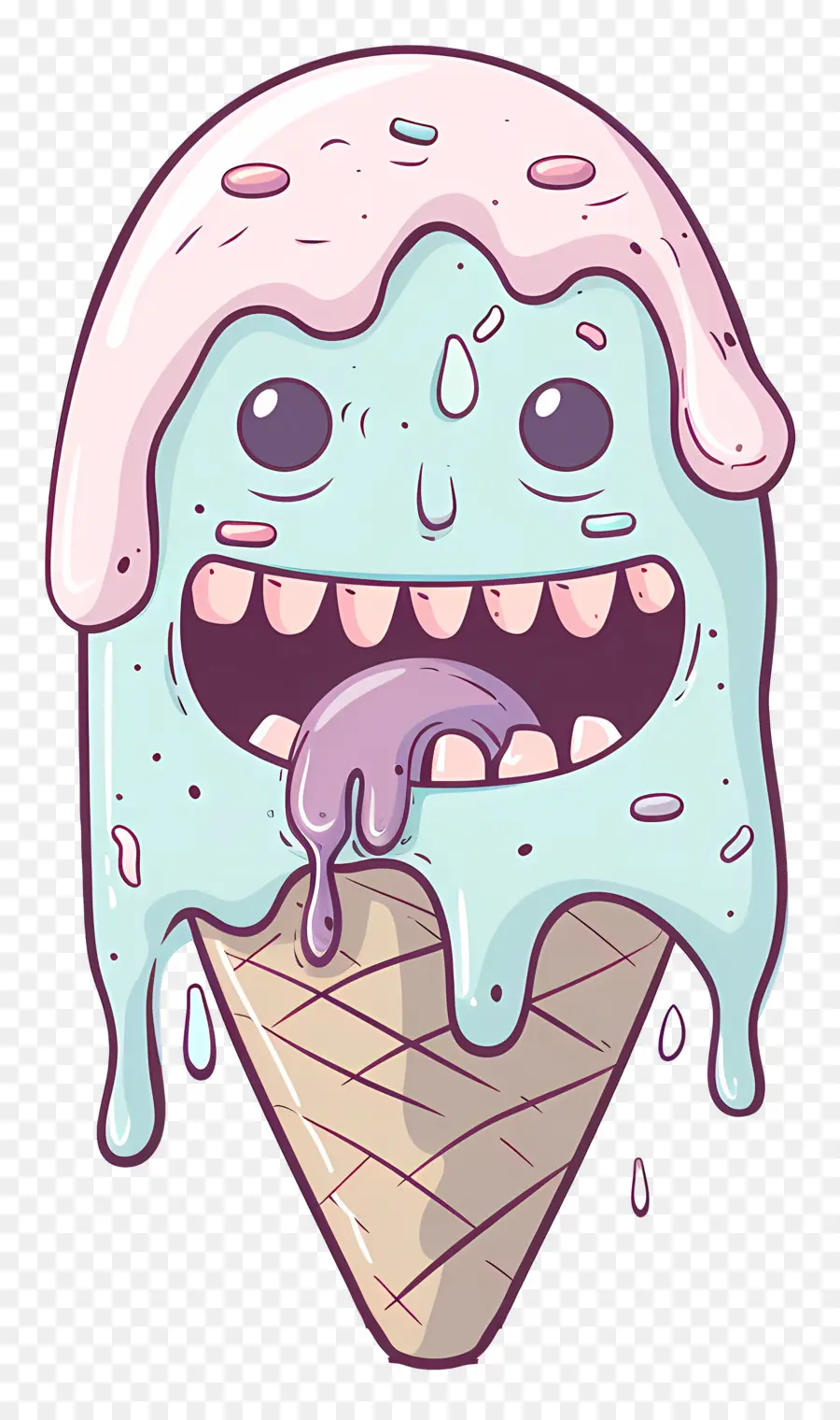 Monster Es Krim，Es Krim Cone PNG