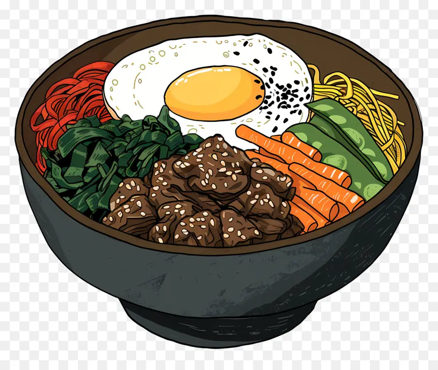 Korea Bibimbap，Mangkuk Daging Sapi PNG