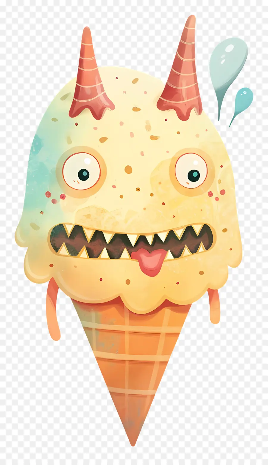 Monster Es Krim，Kerucut Es Krim Kartun PNG