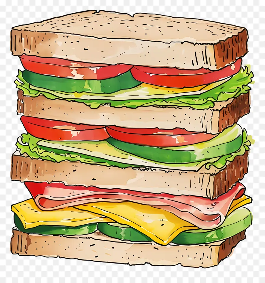 Sandwich，Ham PNG