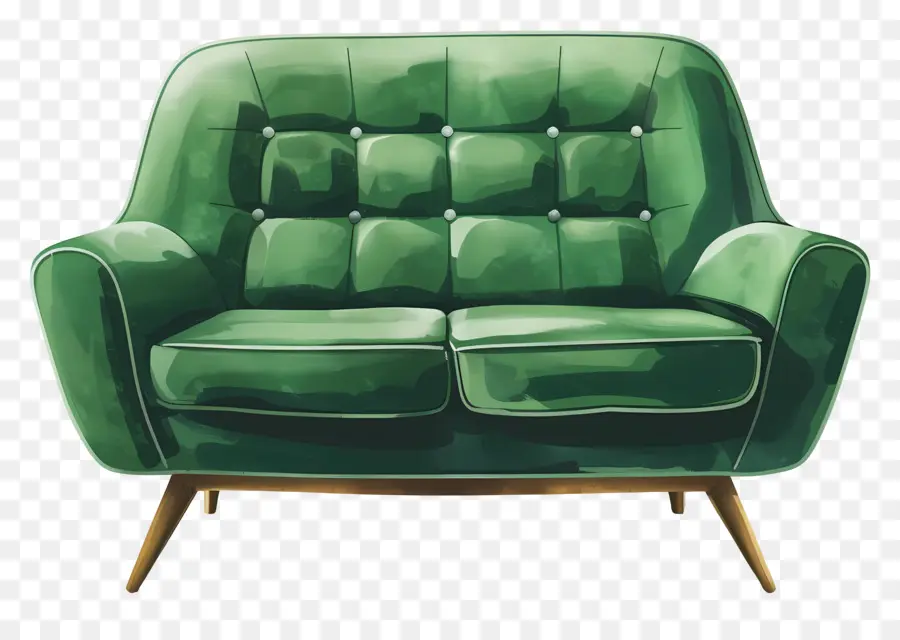 Sofa Hijau，Sofa Kulit Hijau PNG