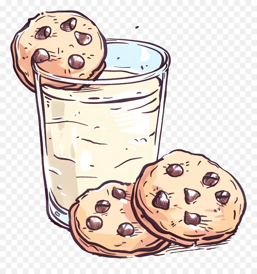 Kue Dan Susu，Chocolate Chip Cookie PNG