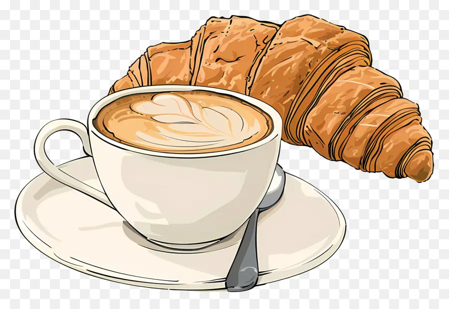 Croissant Dan Kopi，Kopi PNG