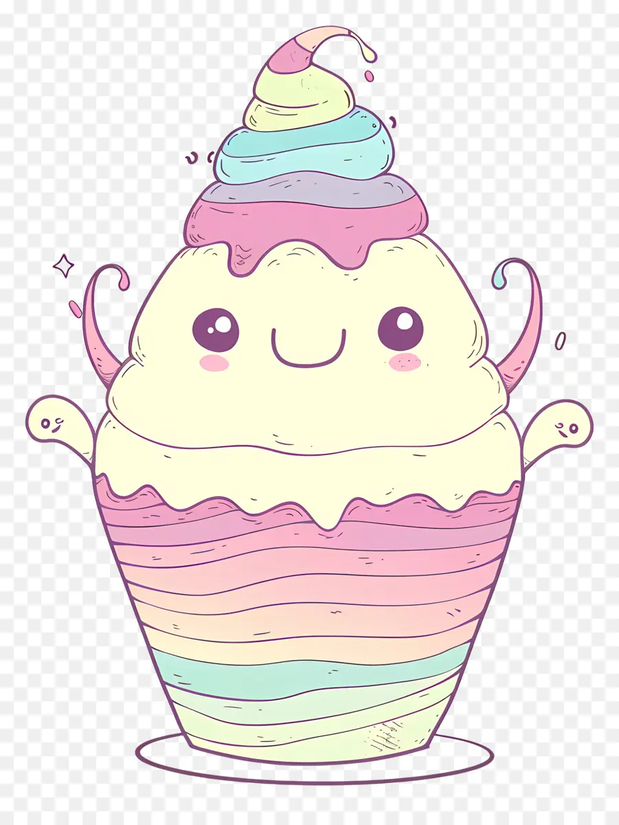 Monster Es Krim，Kartun Cupcake PNG