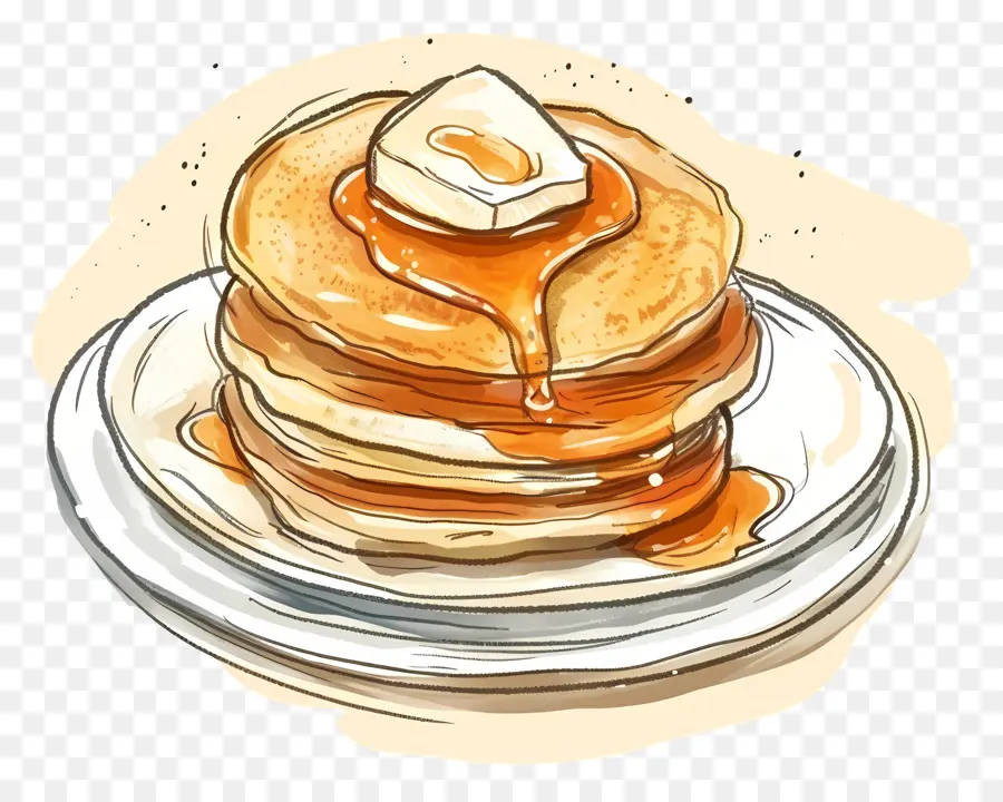 Pancake Dengan Sirup，Pancake PNG