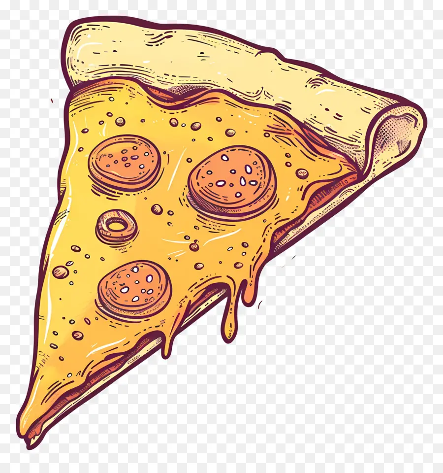 Pizza Slice，Vintage PNG