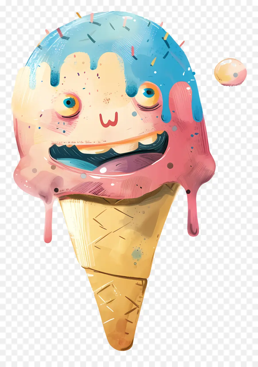 Monster Es Krim，Kerucut Es Krim Kartun PNG