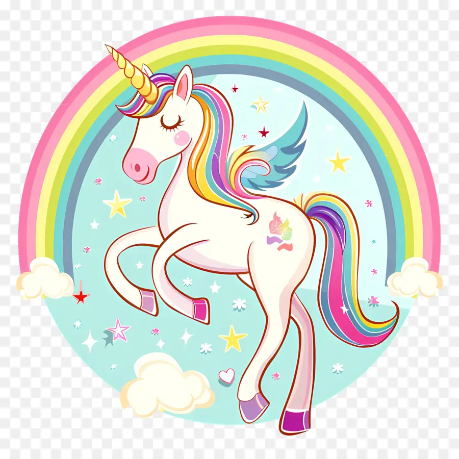 Unicorn Dengan Pelangi，Unicorn PNG