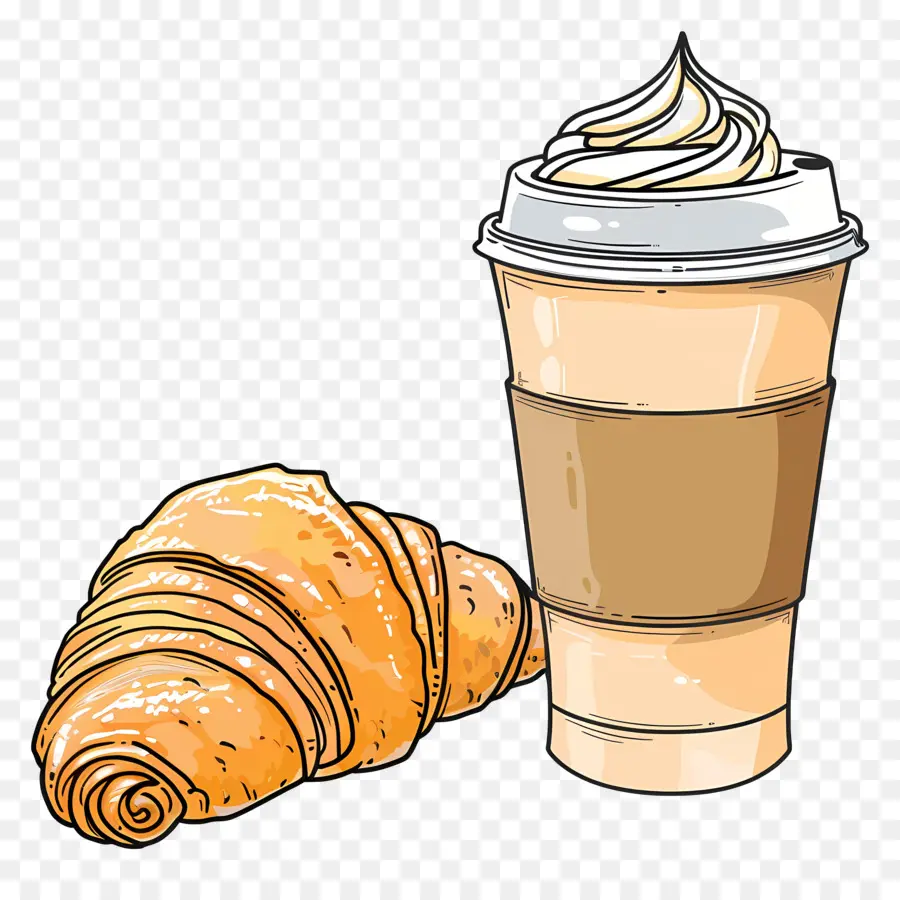 Croissant Dan Kopi，Kopi PNG