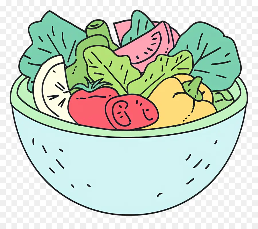 Mangkuk Salad，Salad PNG