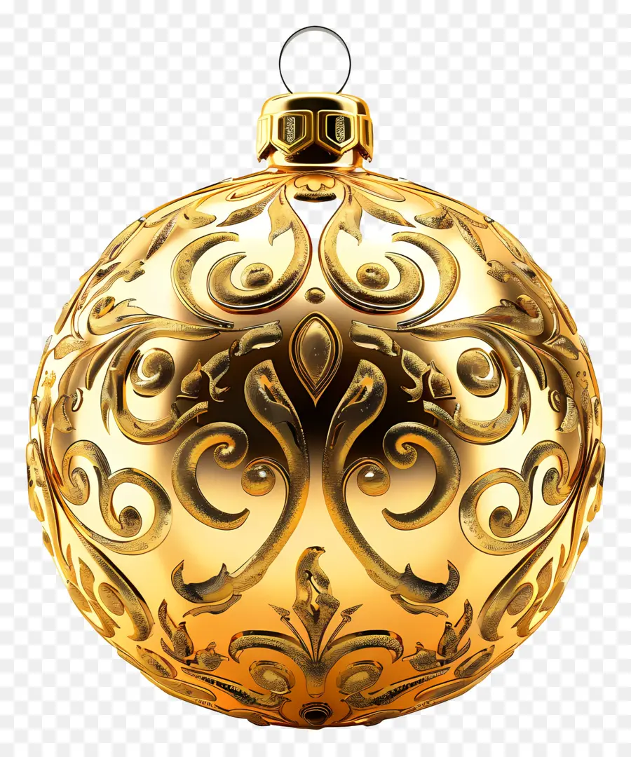 Ornamen Natal Emas，Ornamen Emas PNG