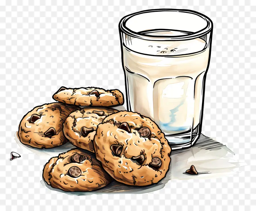 Kue Dan Susu，Chocolate Chip Cookie PNG