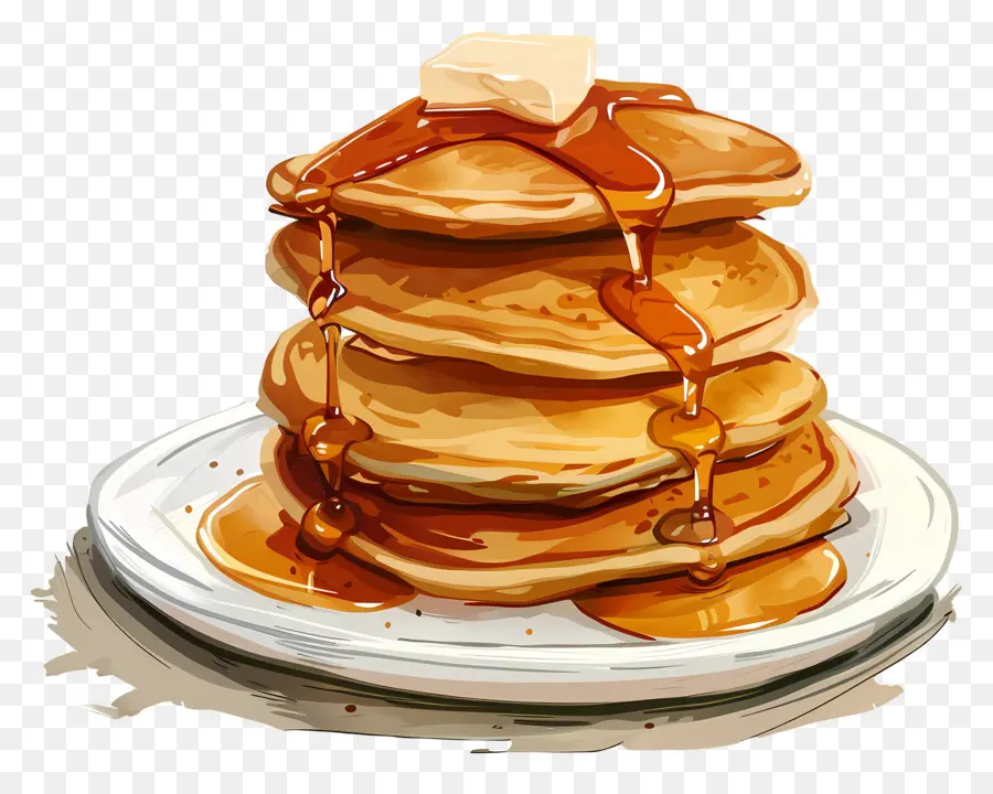 Pancake Dengan Sirup，Pancake PNG