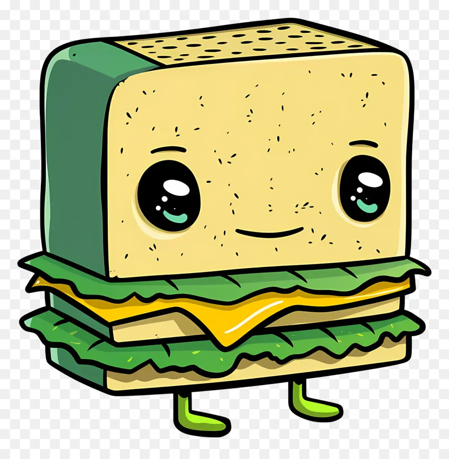 Kartun Sandwich，Sandwich Wajah Bahagia PNG