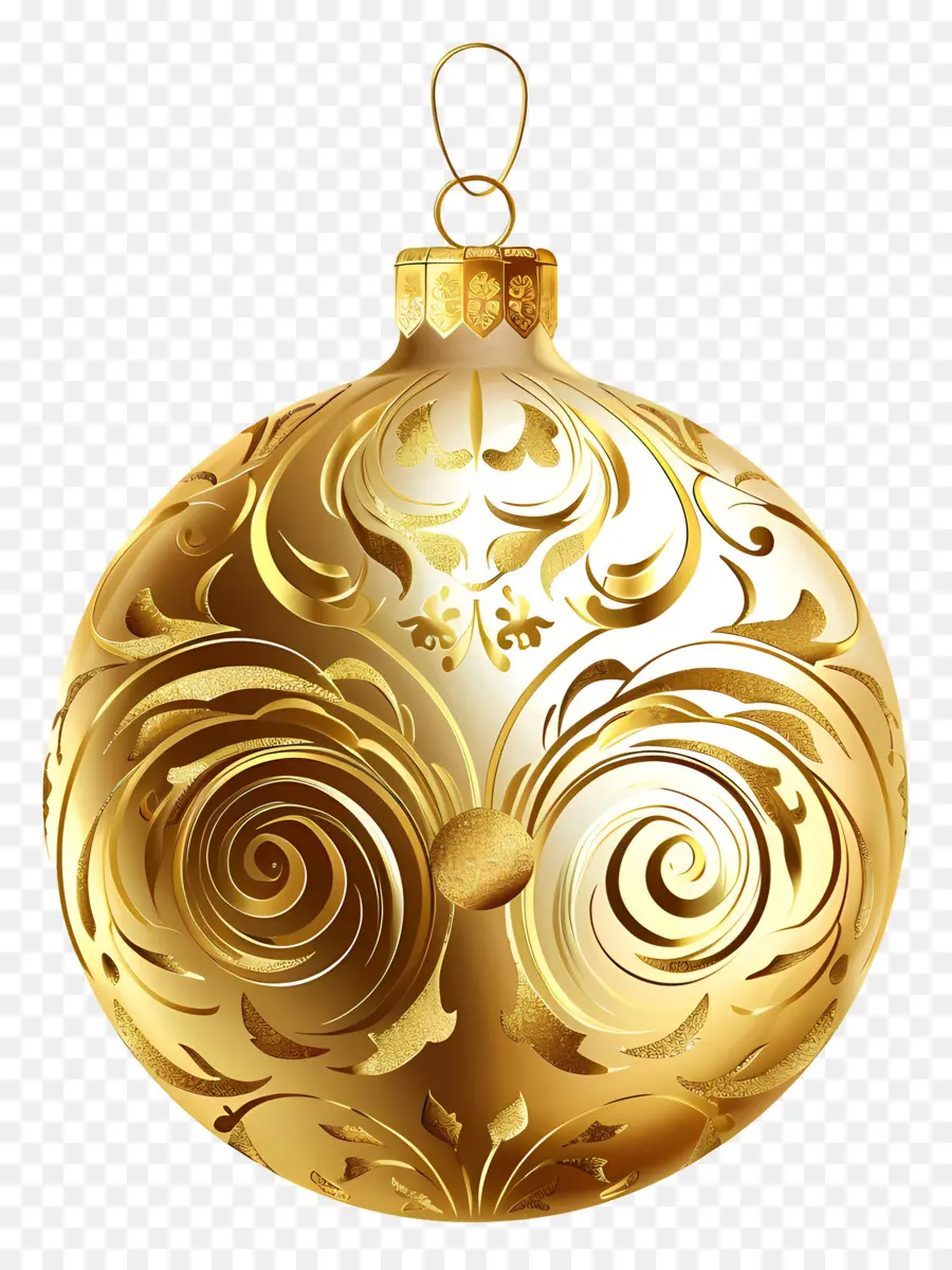 Ornamen Natal Emas，Ornamen Emas PNG