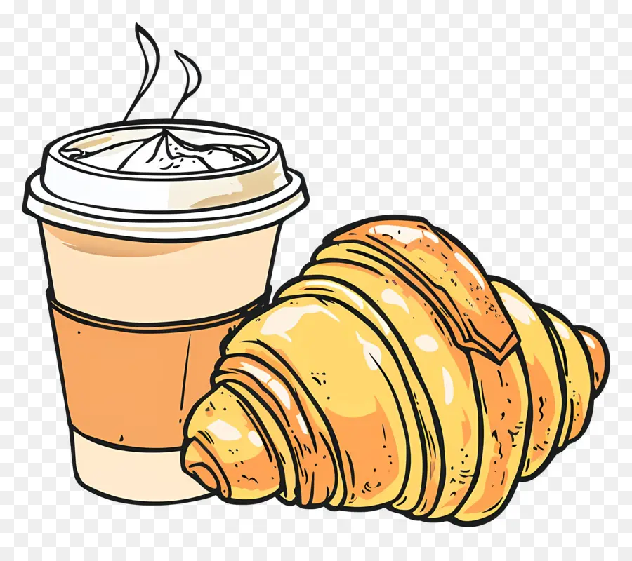 Croissant Dan Kopi，Kopi PNG