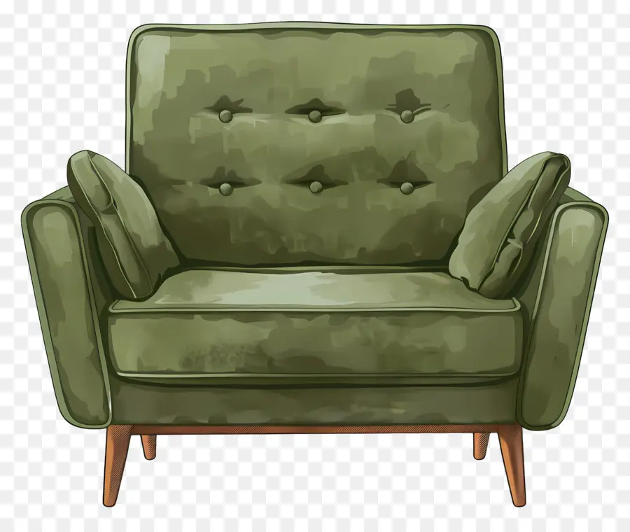 Sofa Hijau，Lengan Berlapis Kain PNG