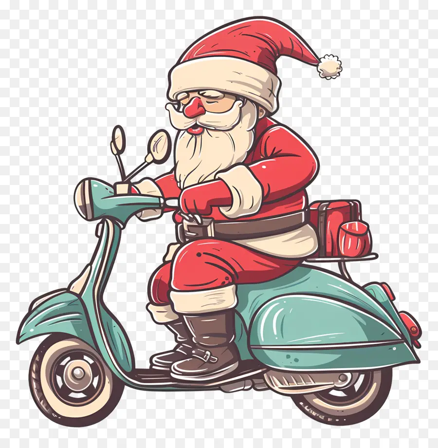 Scooter Santa Riding，Santa Claus PNG