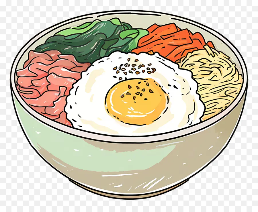 Korea Bibimbap，Mangkuk Beras PNG