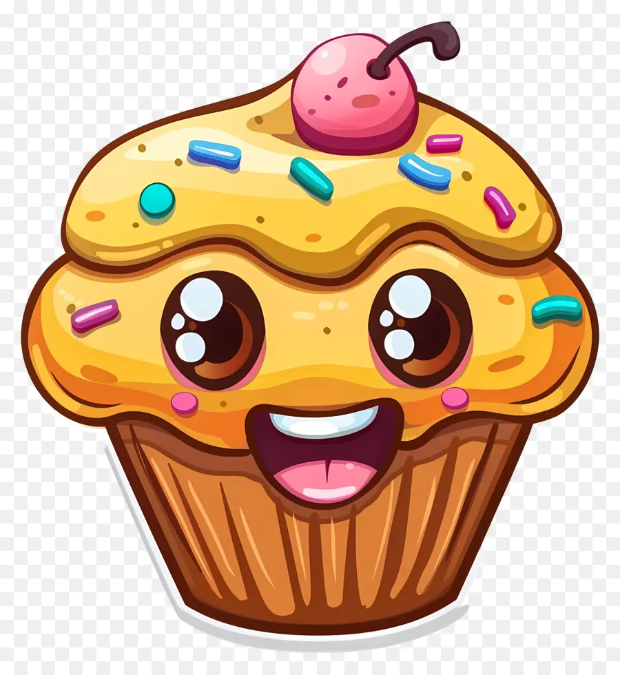 Cupcake Emoji，Cupcake Lucu PNG