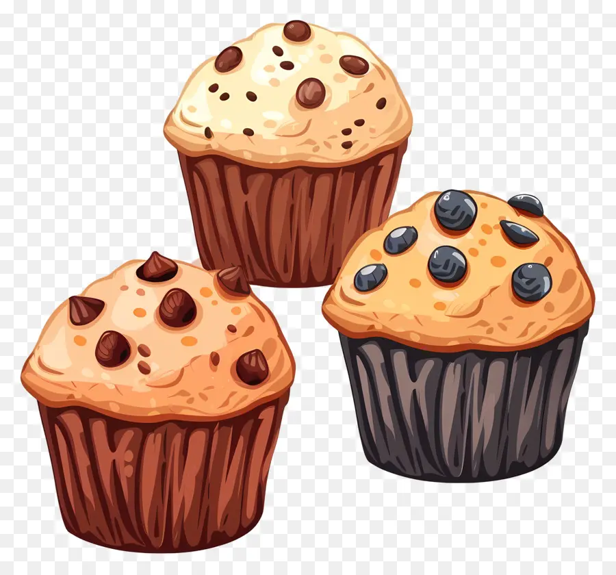 Muffin，Muffin Chocolate Chip PNG