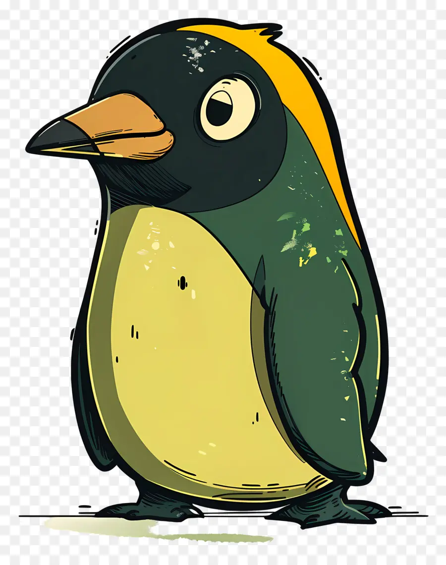 Kartun Penguin，Burung Hijau Dan Kuning PNG