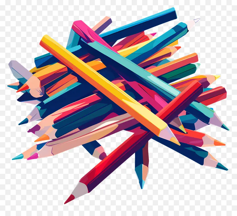 Pensil Warna，Warna Cerah PNG