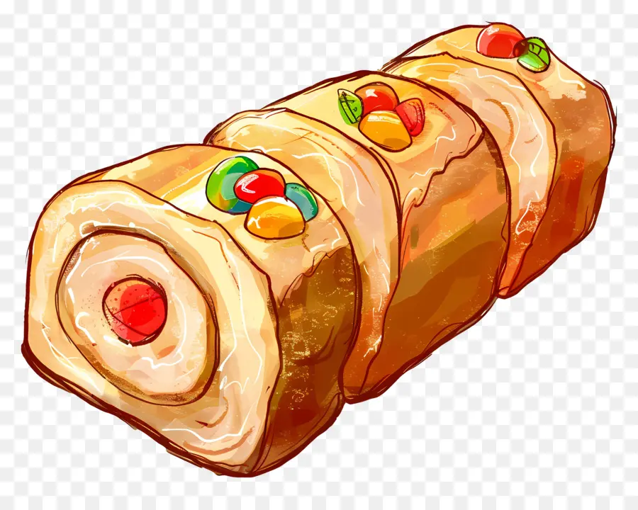 Swiss Roll，Kartun Kue PNG