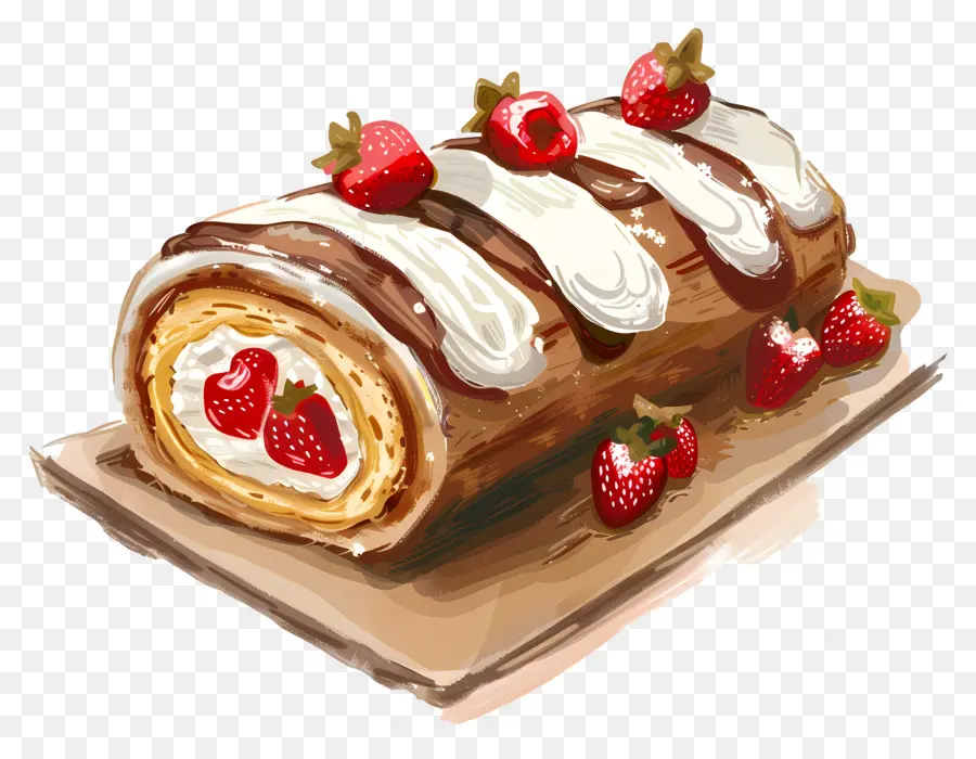 Swiss Roll，Kue Ulang Tahun PNG