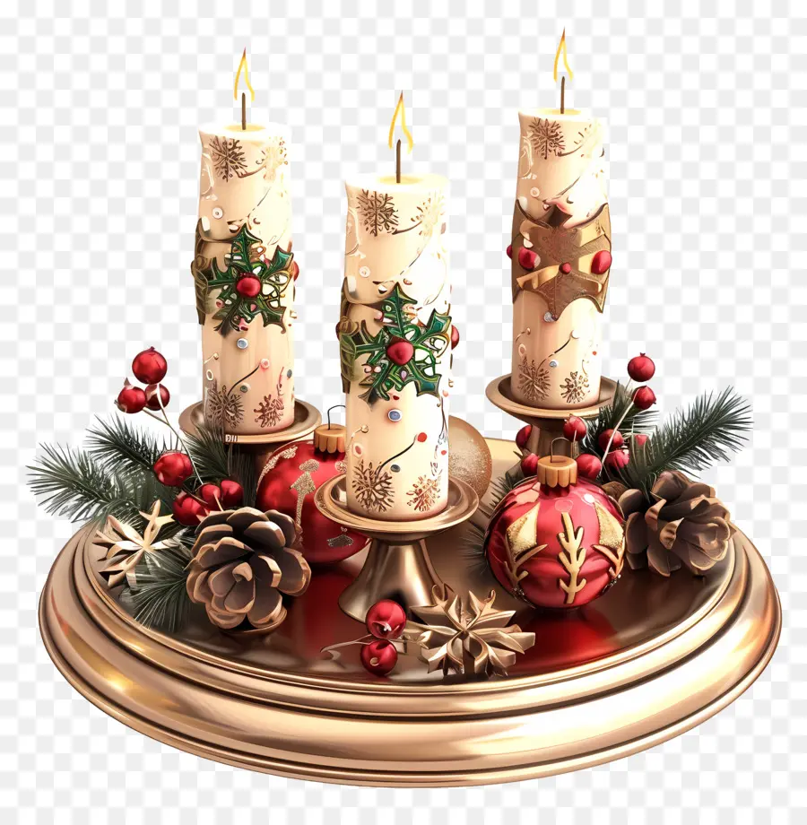 Candlestick Natal，Pemegang Lilin Natal PNG