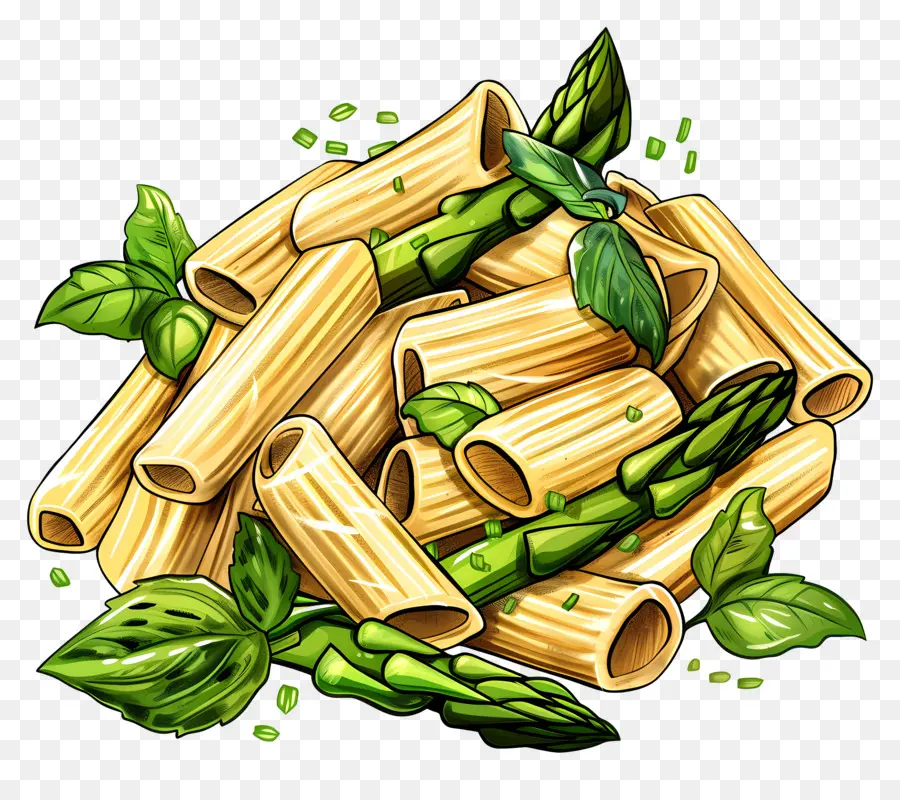 Pasta Asparagus，Spaghetti PNG