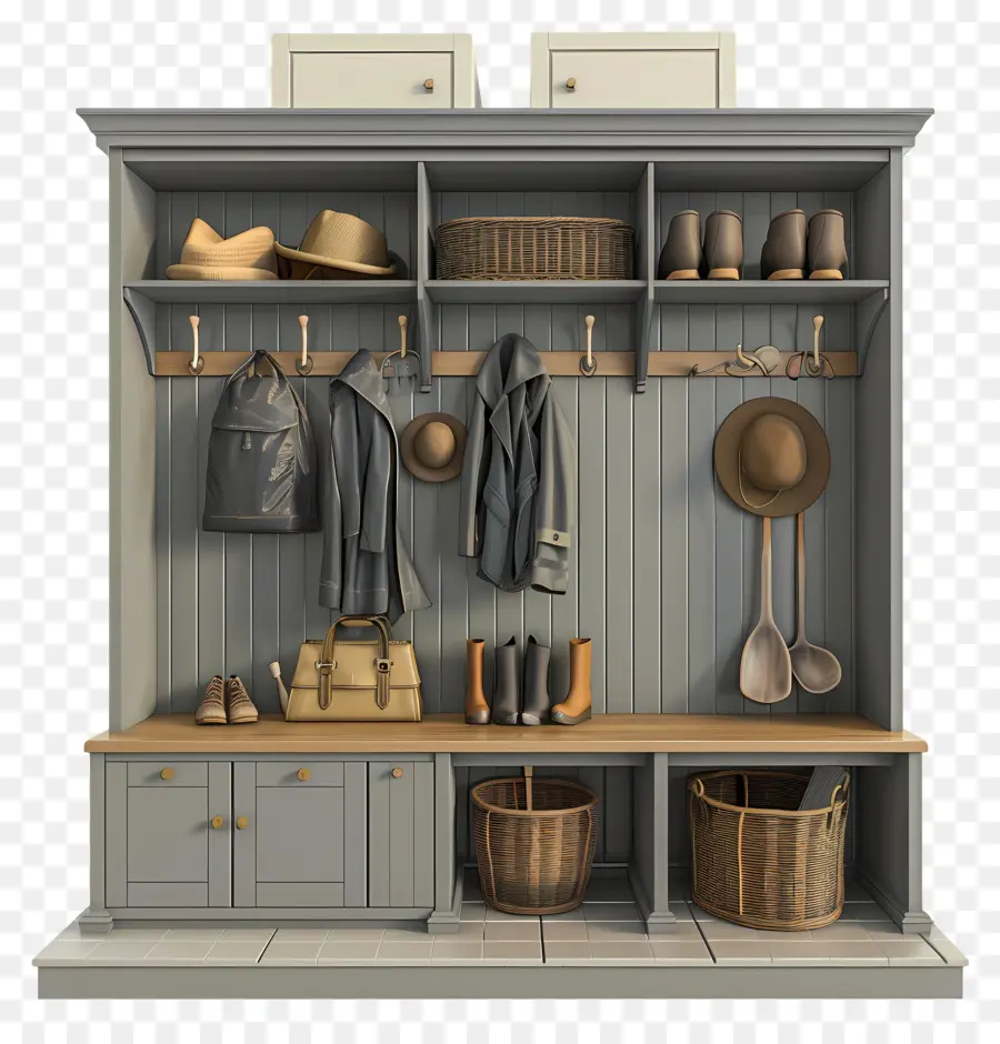 3d Mudroom，Lemari Kayu PNG