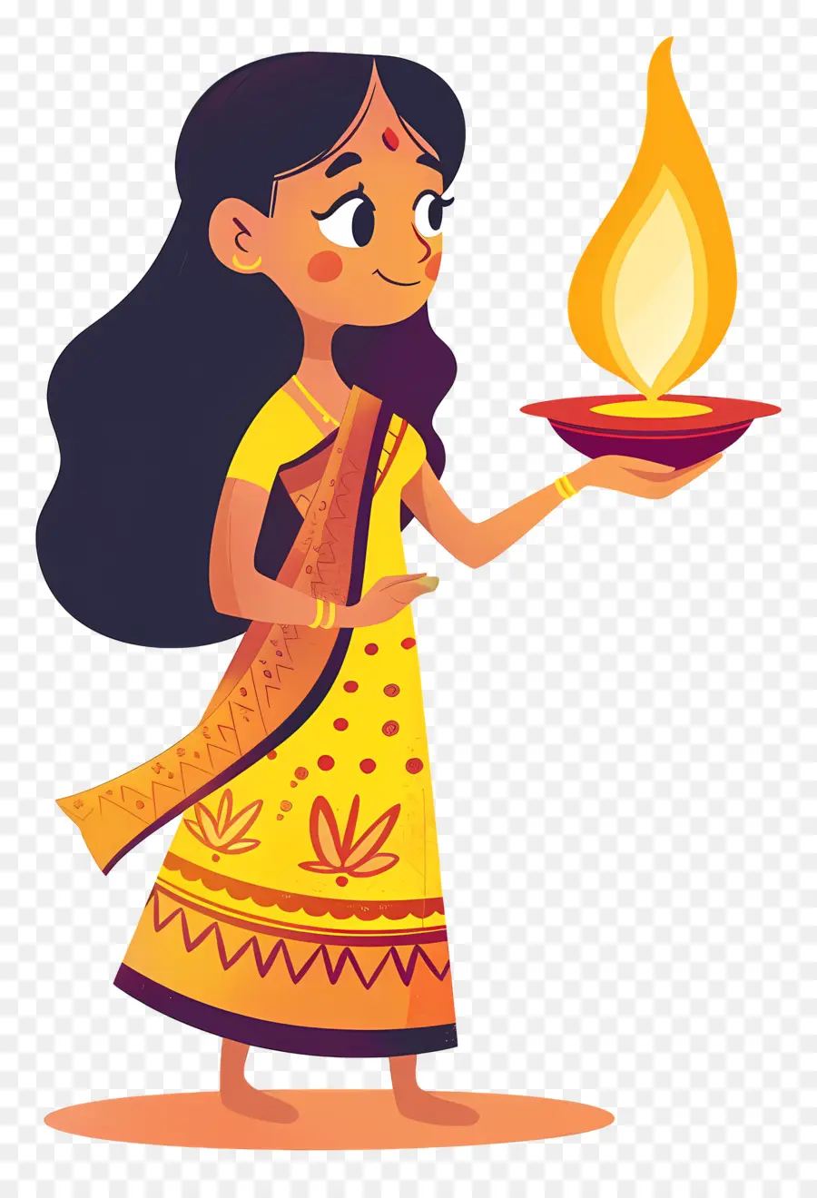 Diya Lampu，Pakaian Tradisional India PNG