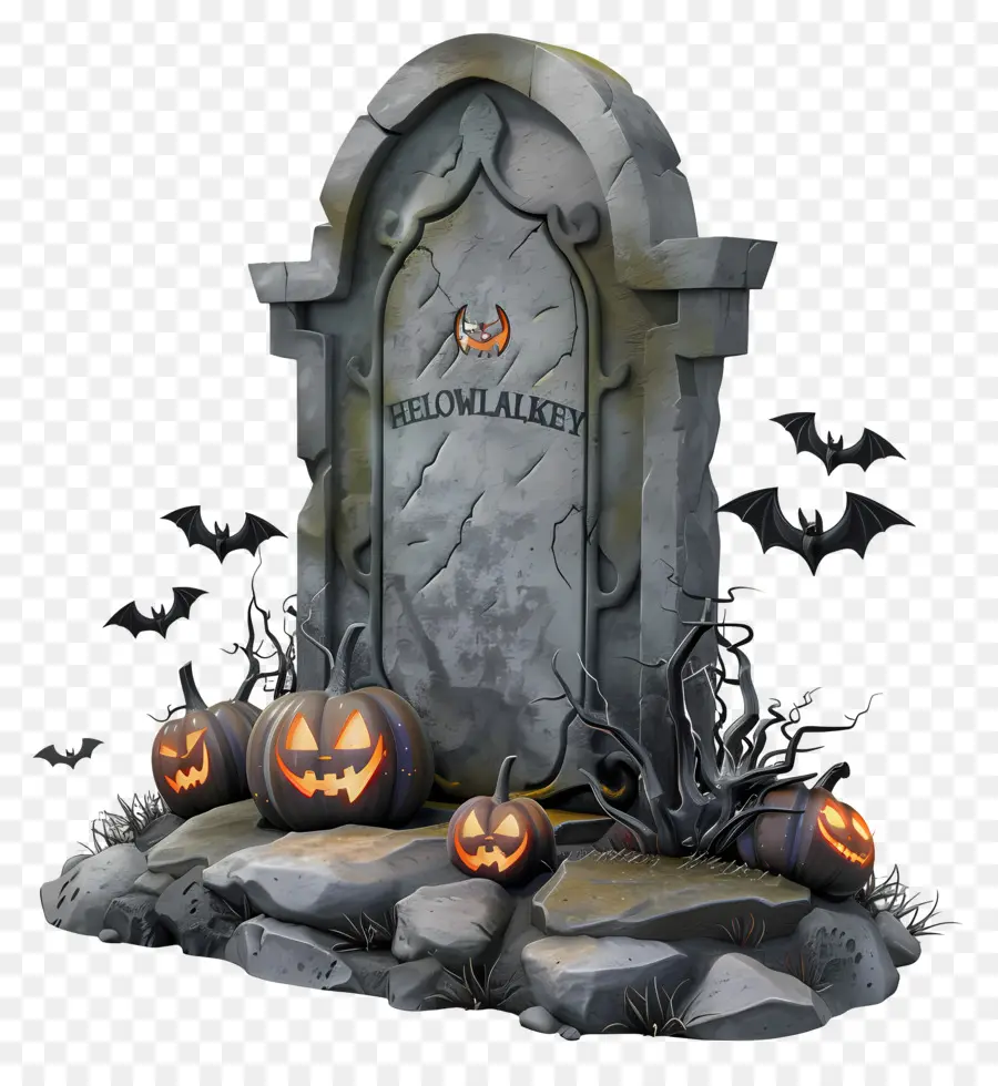 Halloween Batu Nisan，3d Rendering PNG