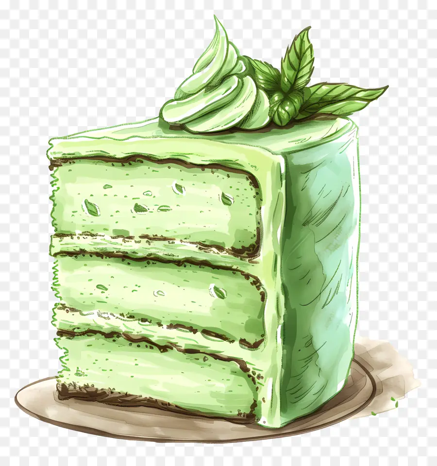 Kue Segar Minty，Kue Hijau PNG