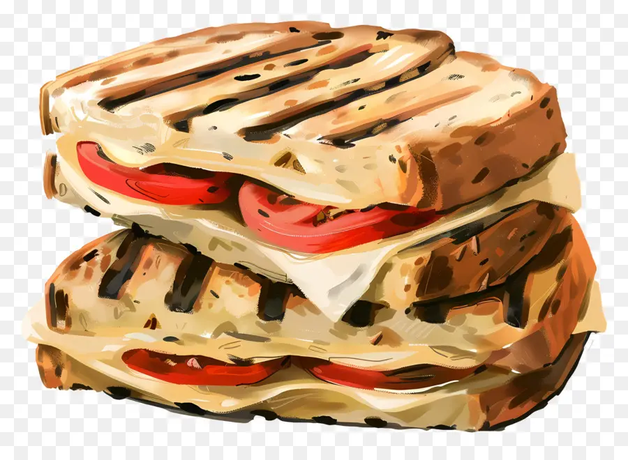 Panini Keju，Panggang Sandwich PNG