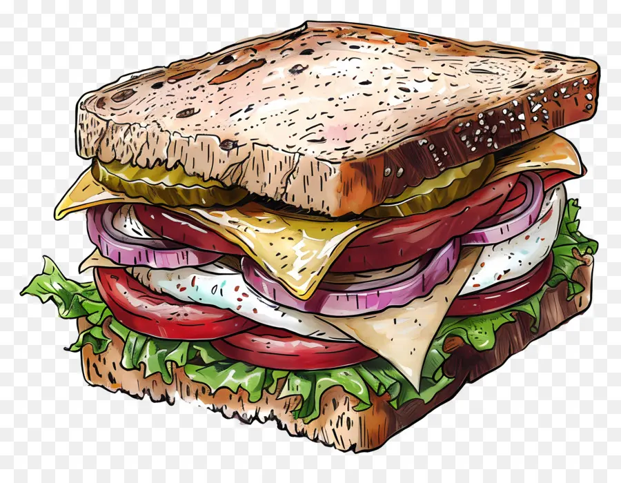 Sandwich，Selada PNG