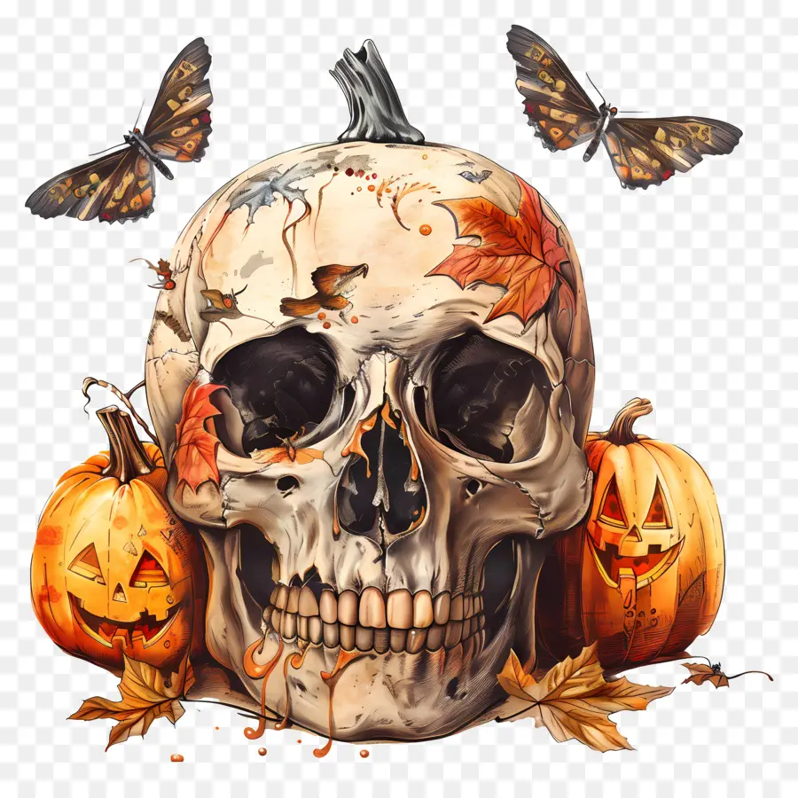 Tengkorak Halloween，Halloween PNG