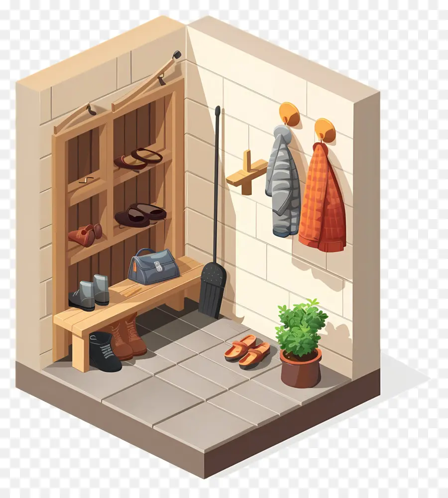 3d Mudroom，Rak Mantel PNG