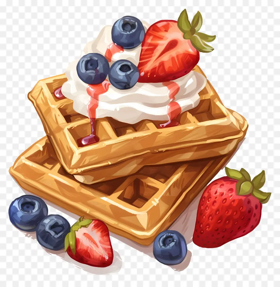 Wafel，Krim Kocok PNG