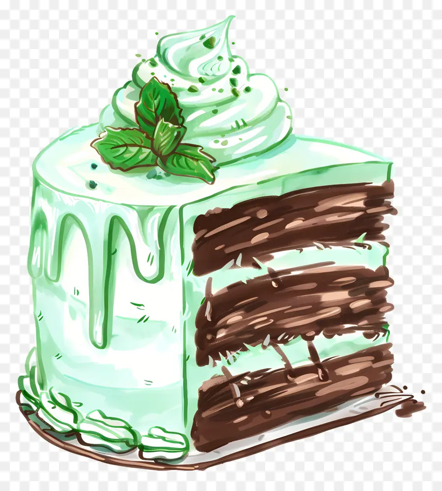 Kue Coklat Mint，Daun Mint PNG