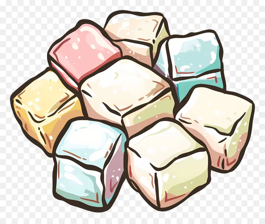 Kubus Tahu，Marshmallow PNG