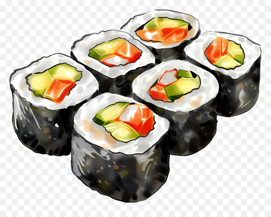 Maki Sushi Roll，Sushi Gulung PNG