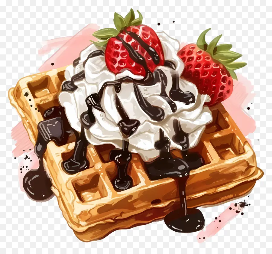 Wafel，Krim Kocok PNG