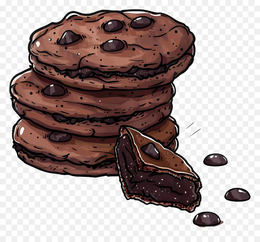 Cookies Coklat，Chocolate Chip Cookie PNG