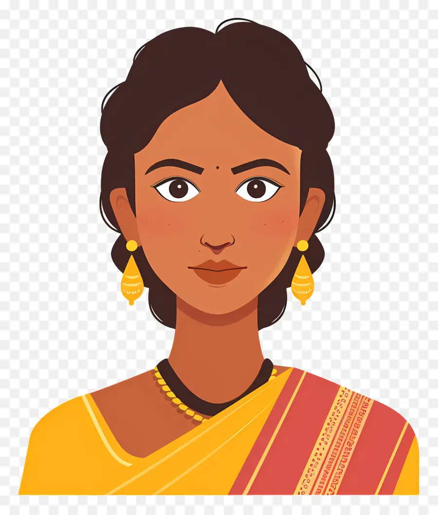 Wanita Marathi India，Sari India PNG