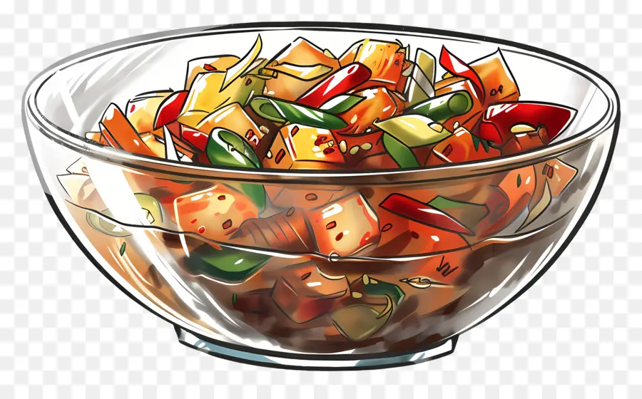 Salad Kimchi Korea，Salad Buah PNG