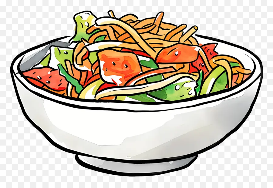 Salad Kimchi Korea，Mie PNG